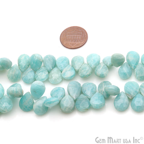 Amazonite Teardrop 9x13mm Faceted Briolette Beads Strand