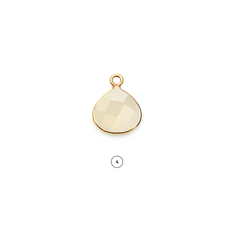 Heart 14mm Single Point Bail Gold Bezel Gemstone Connector
