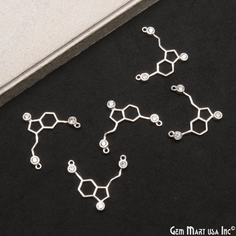 Serotonin Molecule Pendant 31x12mm Chemistry Necklace, Science Necklace