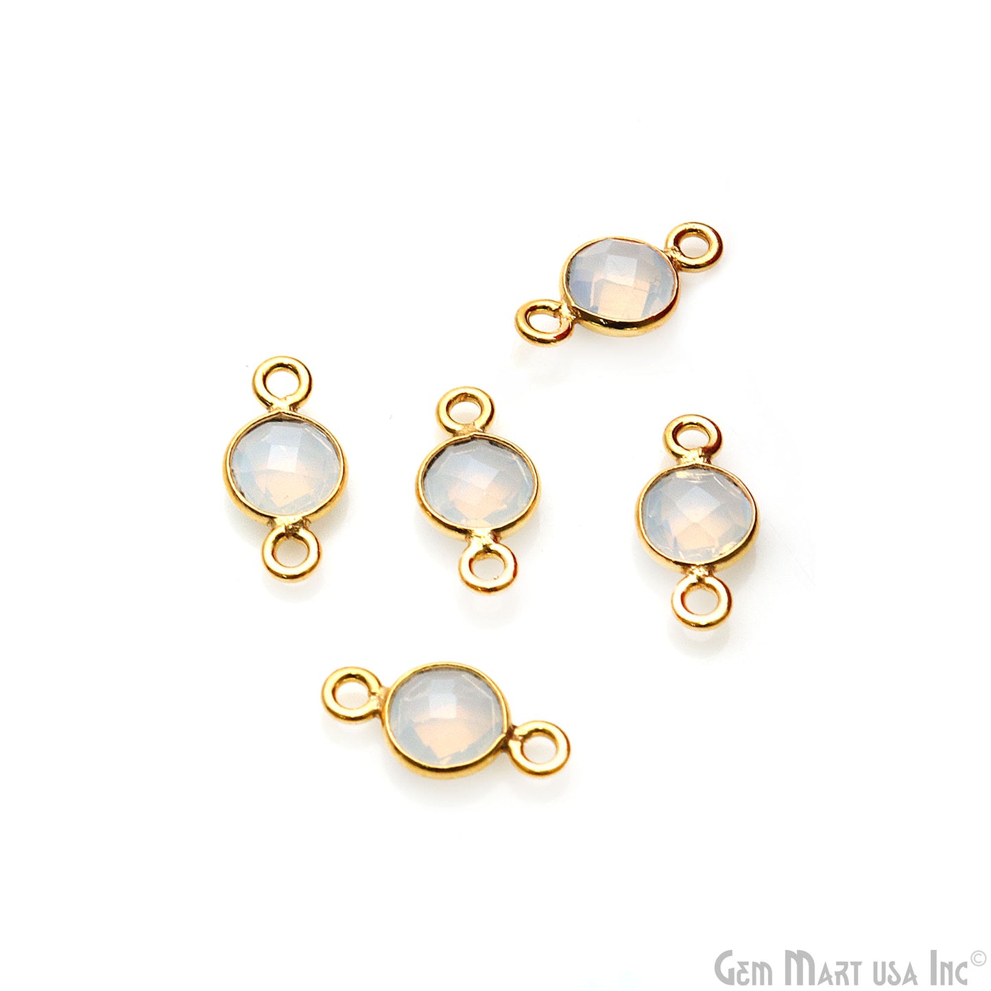 Round 6mm Gold Double Bail Gemstone Connector