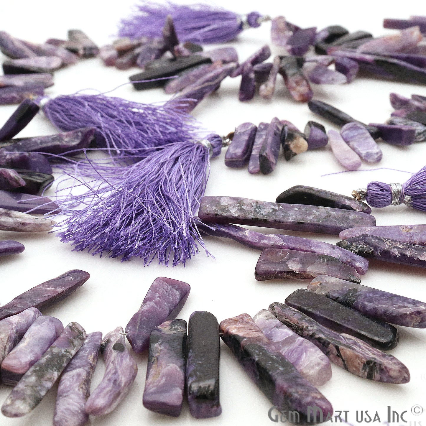 Charoite Free Form 22x7mm Crafting Beads Gemstone Strands 8INCH - GemMartUSA