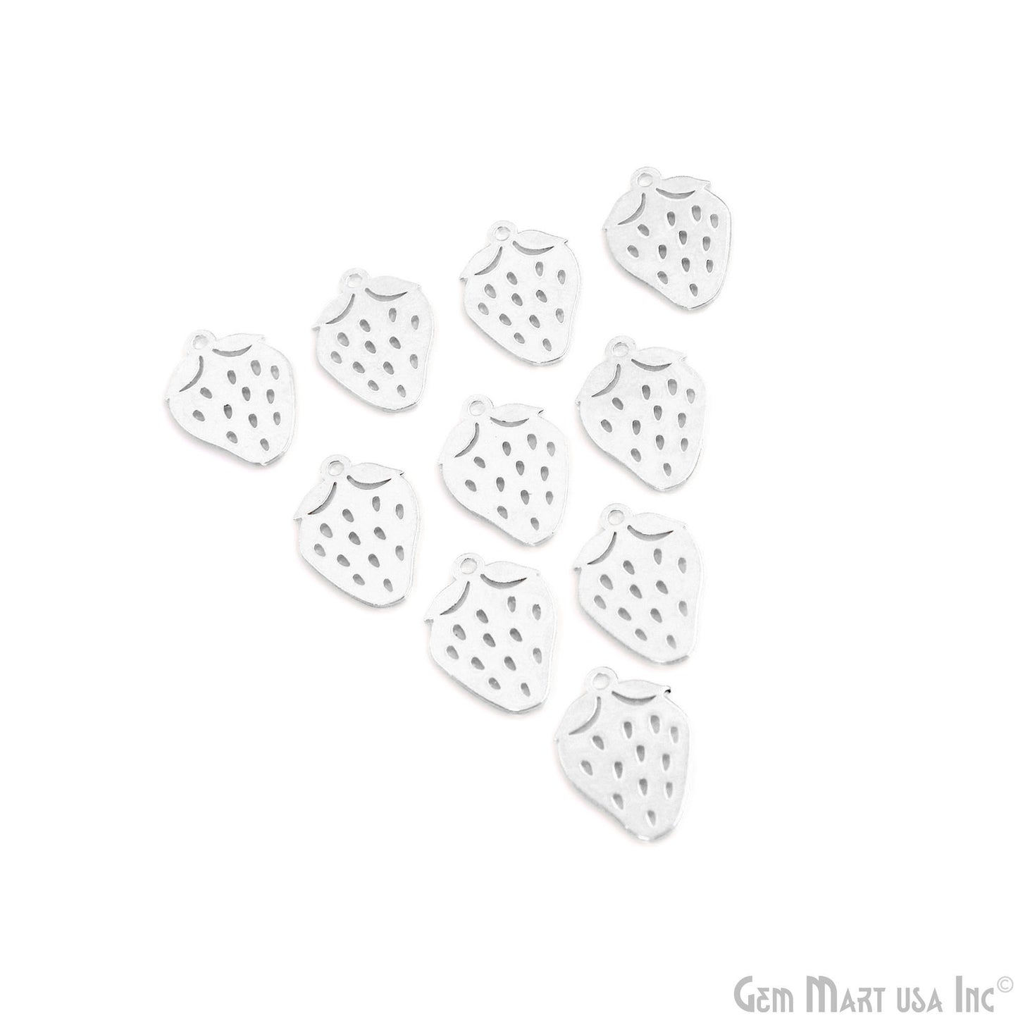 Strawberry Shape Metal 20x14.5mm Filigree Finding Charm Connector