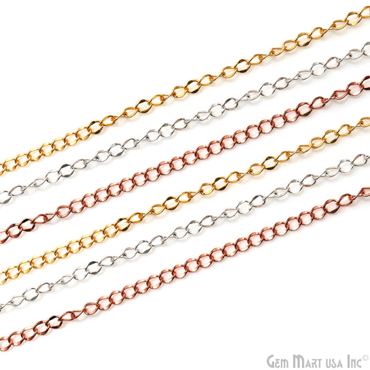 Twisted Curb Chain For Jewelry Making 3mm Twisted Metal Finding Chain Necklace