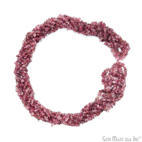 Pink Tourmaline Chips, 34Inch long Single Strand AAAmazing Quality (762227621935)