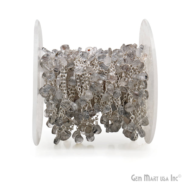 Rutilated Heart 5mm Silver...