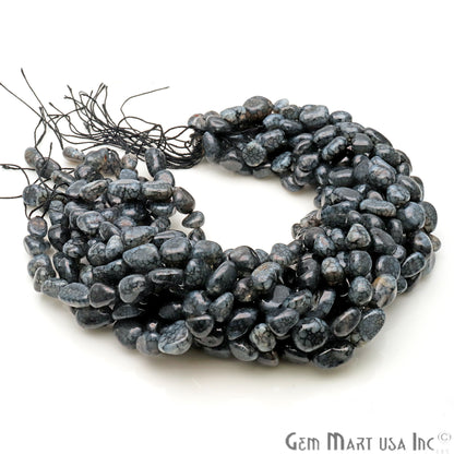 Black Obsidian Jade 13x9mm Tumble Beads Strands 14Inch - GemMartUSA