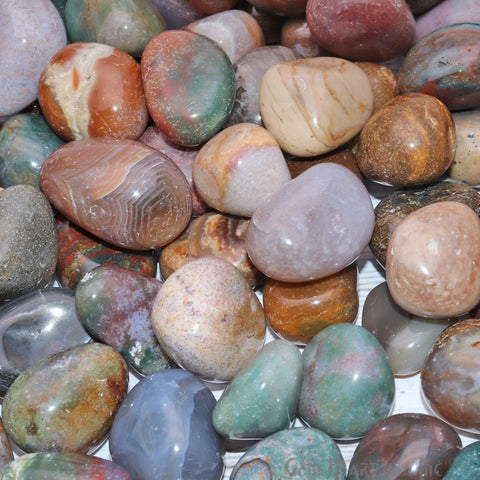 3.53oz Lot Multi Color Tumbled, Reiki Healing, Beach Stone, Wiccan Stone - GemMartUSA