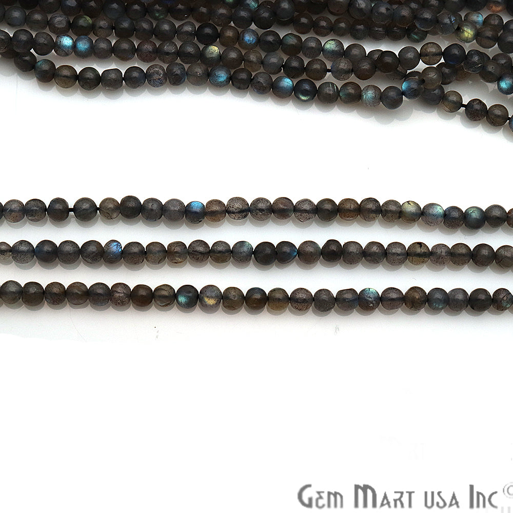 Labradorite Rondelle Beads, 14 Inch Gemstone Strands, Drilled Strung Nugget Beads, Faceted Round, 5mm