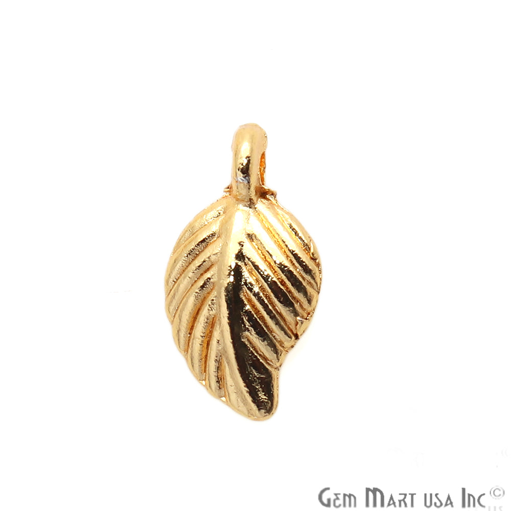 5pc Lot Leaf Shape Gold Plated 15x8mm Filigree Finding Charm Connector - GemMartUSA