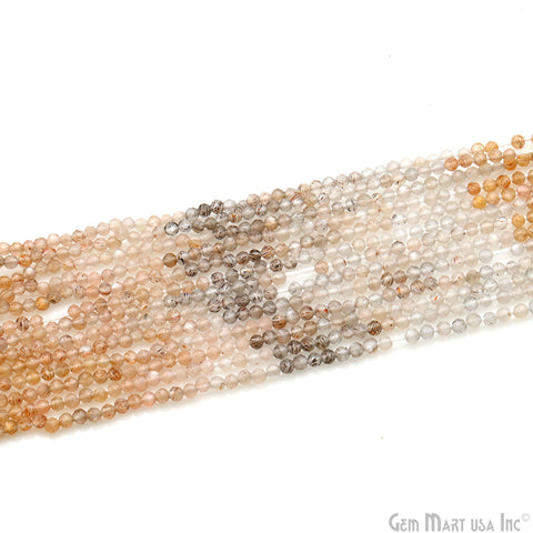 Multi Moonstone Shaded Rondelle Beads, 13 Inch Gemstone Strands, Drilled Strung Nugget Beads, Faceted Round, 2-2.5mm