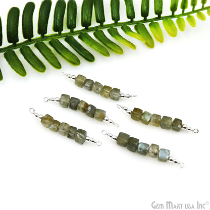 Labradorite Bar Pendant 39x5mm Line Necklace Connector Wire Wrapped