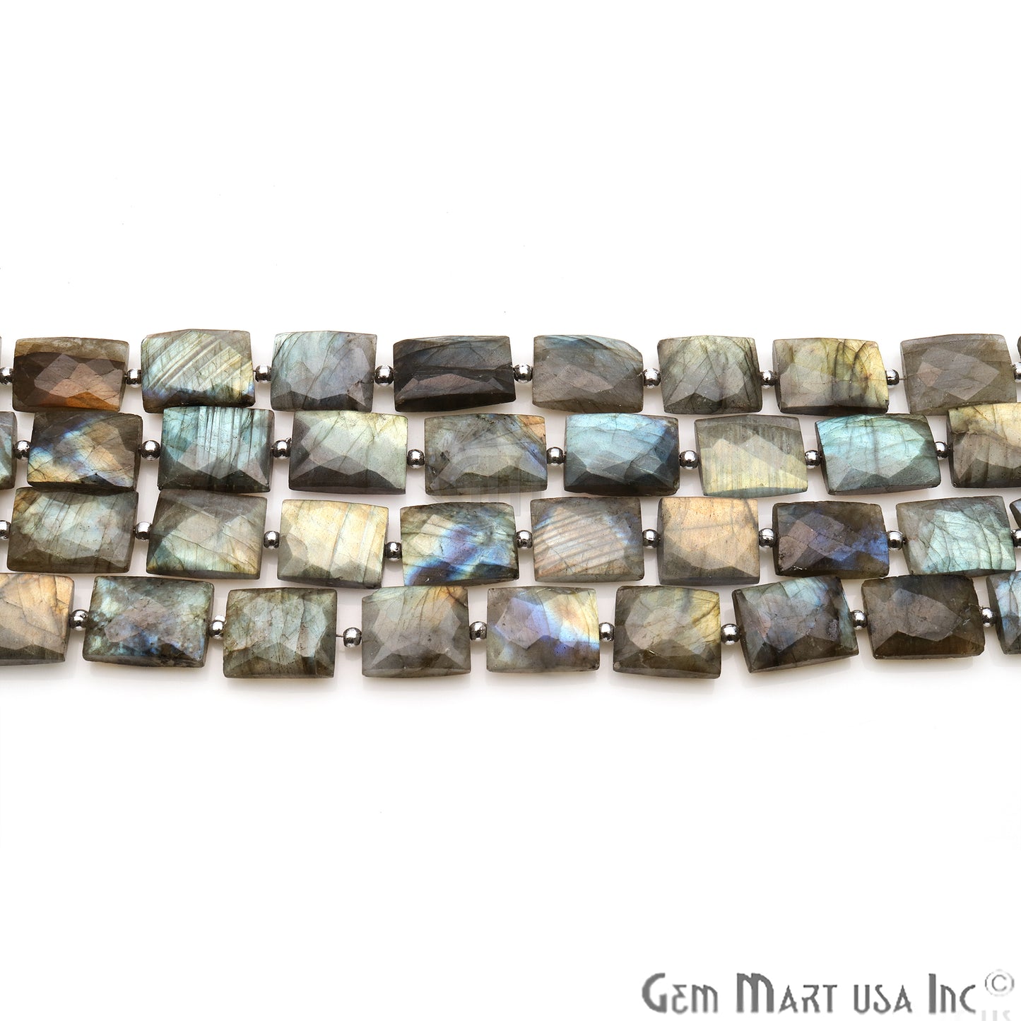 Labradorite 17x12mm Rectangle Crafting Beads Gemstone Strands 11 Inch - GemMartUSA