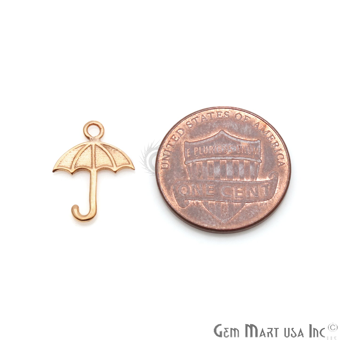 Umbrella Shape 15x12mm Gold Plated Finding Charm, DIY Jewelry - GemMartUSA