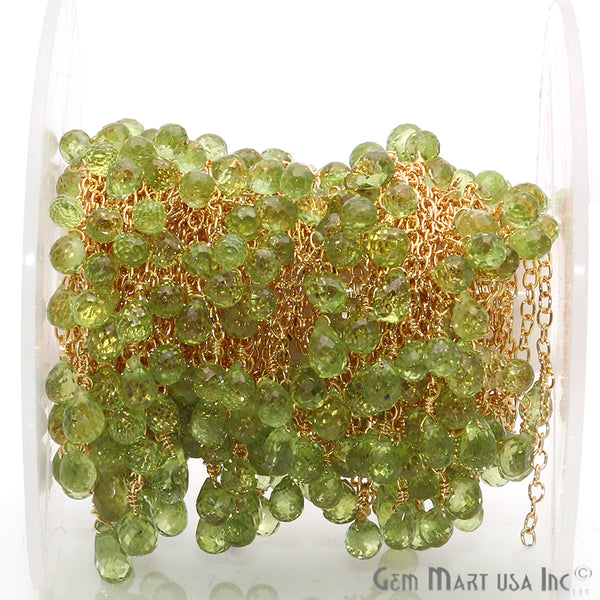 Peridot Faceted Bead Gold...