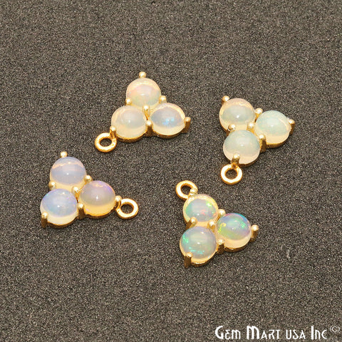 Opal Gemstone 16x13mm Prong Setting Gold Plated Component Connector - GemMartUSA