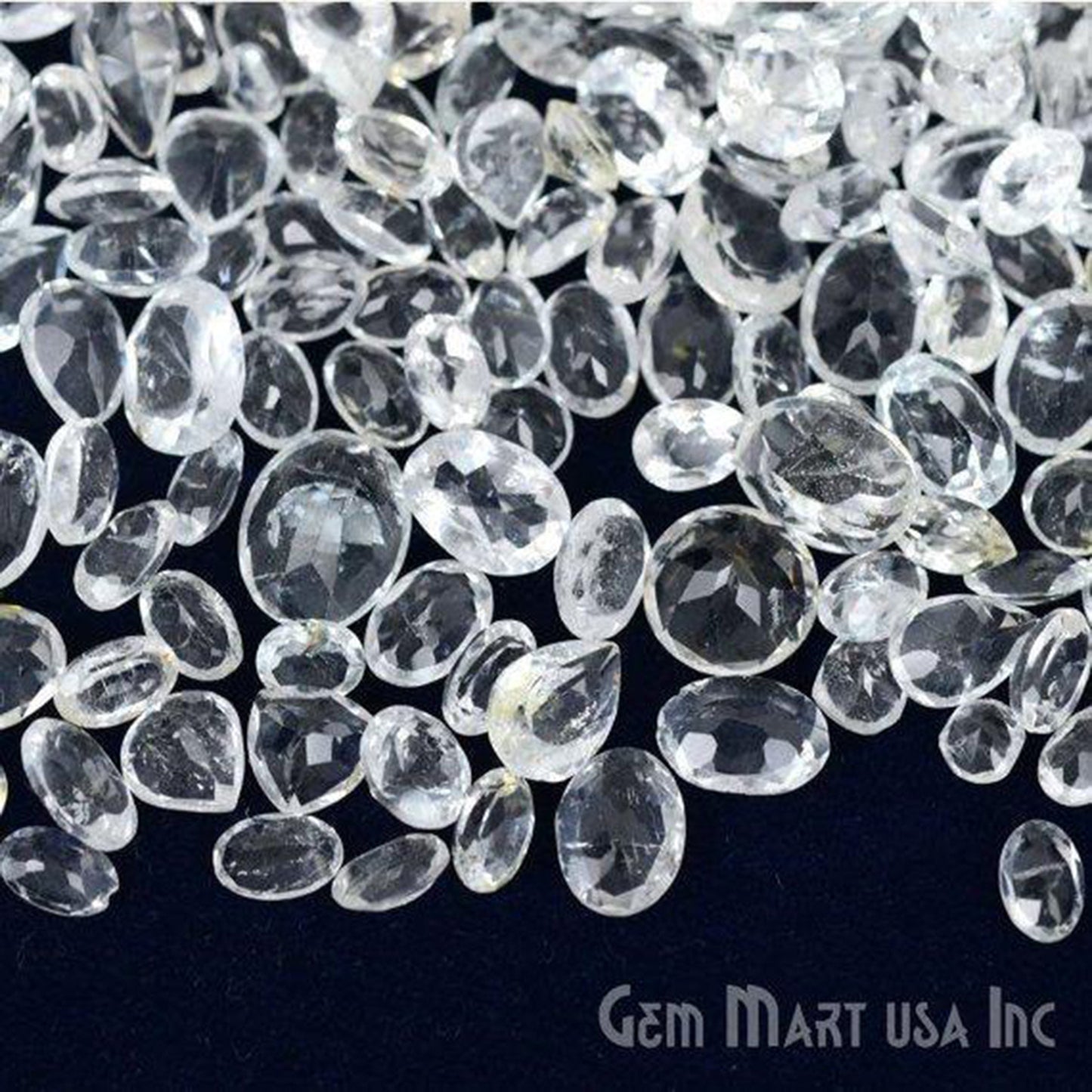 50 Carat White Topaz Mix Shape Wholesale Loose Gemstones - GemMartUSA