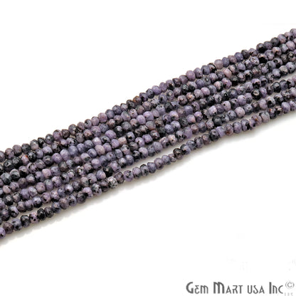 Charoite Jade 3-4mm Faceted Rondelle Beads Strands 14Inch - GemMartUSA