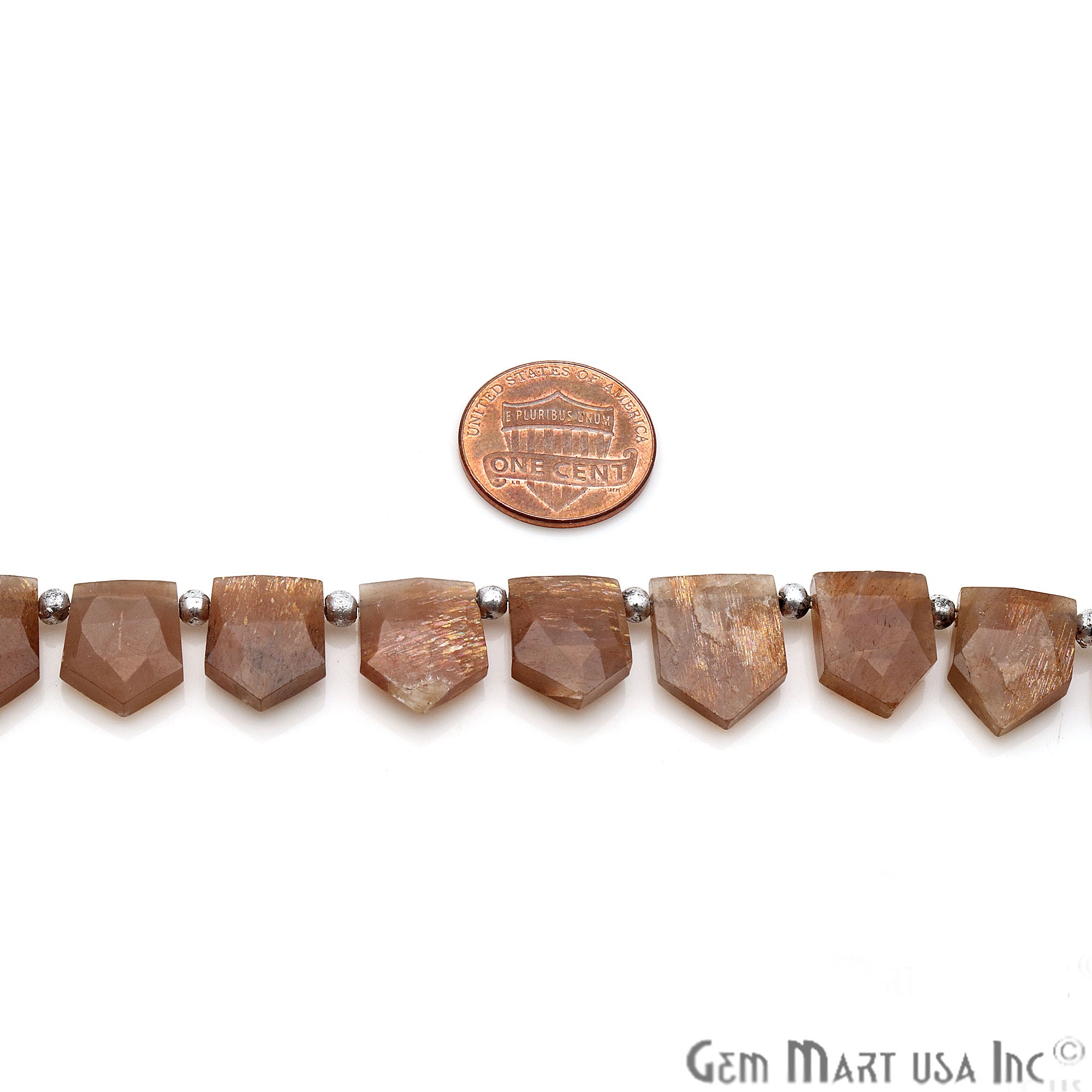 Sunstone Pentagon 15x11mm Crafting Beads Gemstone Strands 8INCH - GemMartUSA