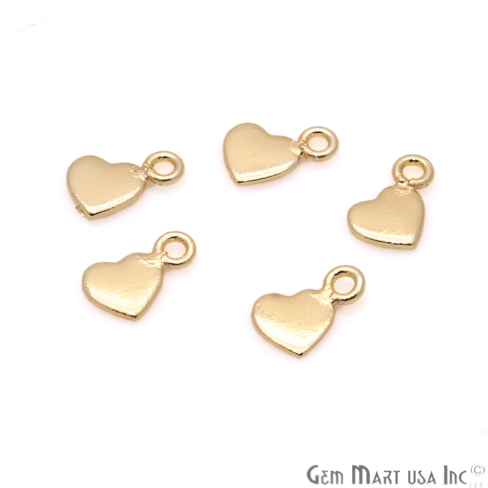 5pc Lot Heart Finding 9x6mm Gold Plated Jewelry Making Charm - GemMartUSA