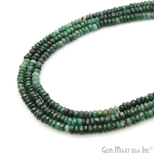 Emerald Round 5-6MM Faceted Tiny Rondelle Beads 1 Strand - GemMartUSA