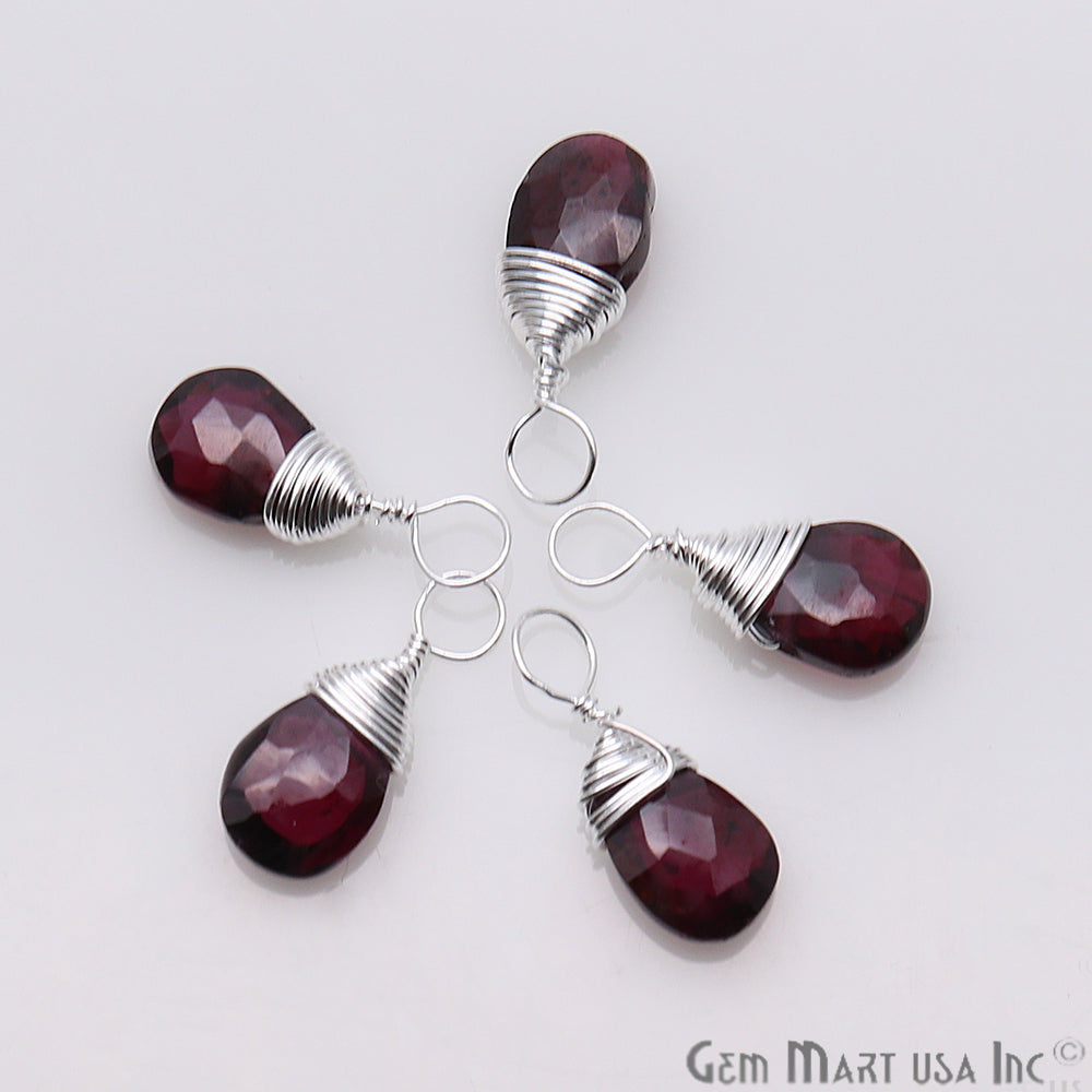 Wire Wrapped Drop Shape 16x6mm Single Bail Gemstone Connector (Pick Stone) - GemMartUSA