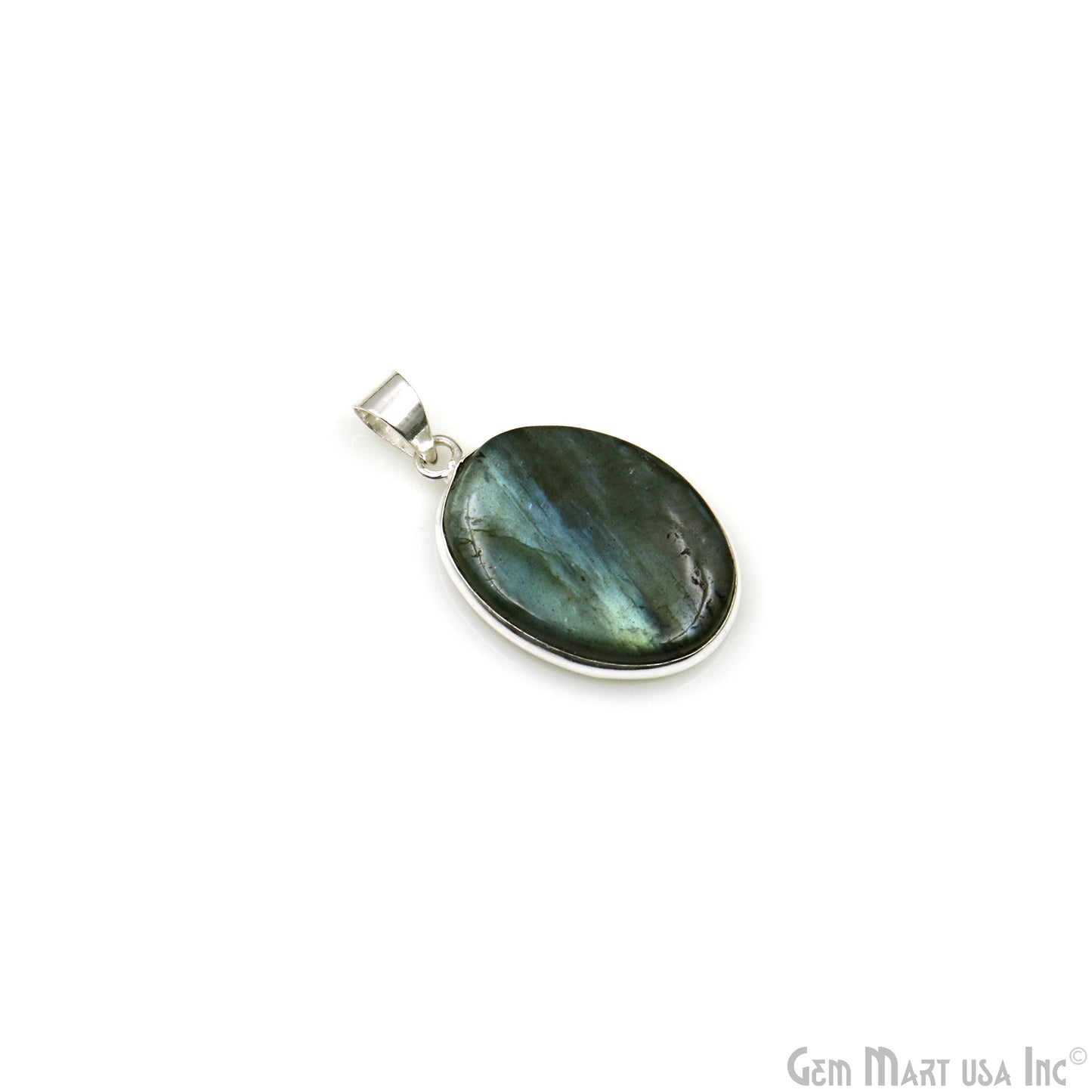 Labradorite Gemstone Oval 32x21mm Sterling Silver Necklace Pendant 1PC