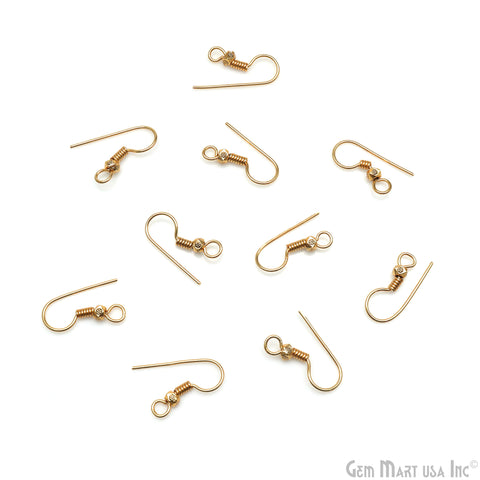 5 Pair Lot Gold Plated 25x9mm Earring Fish Hooks Findings