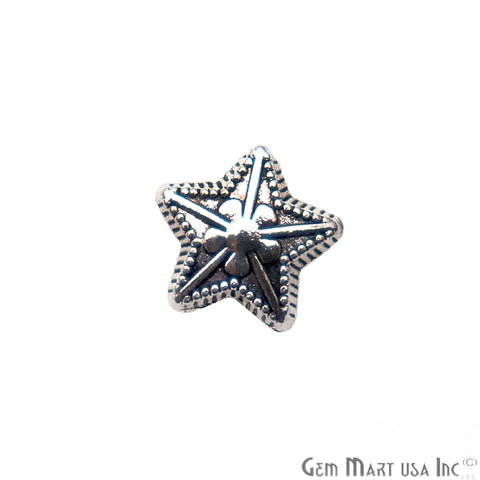 5pc Lot Star Shape Oxidized 10x9mm Charm For Bracelets & Pendants - GemMartUSA