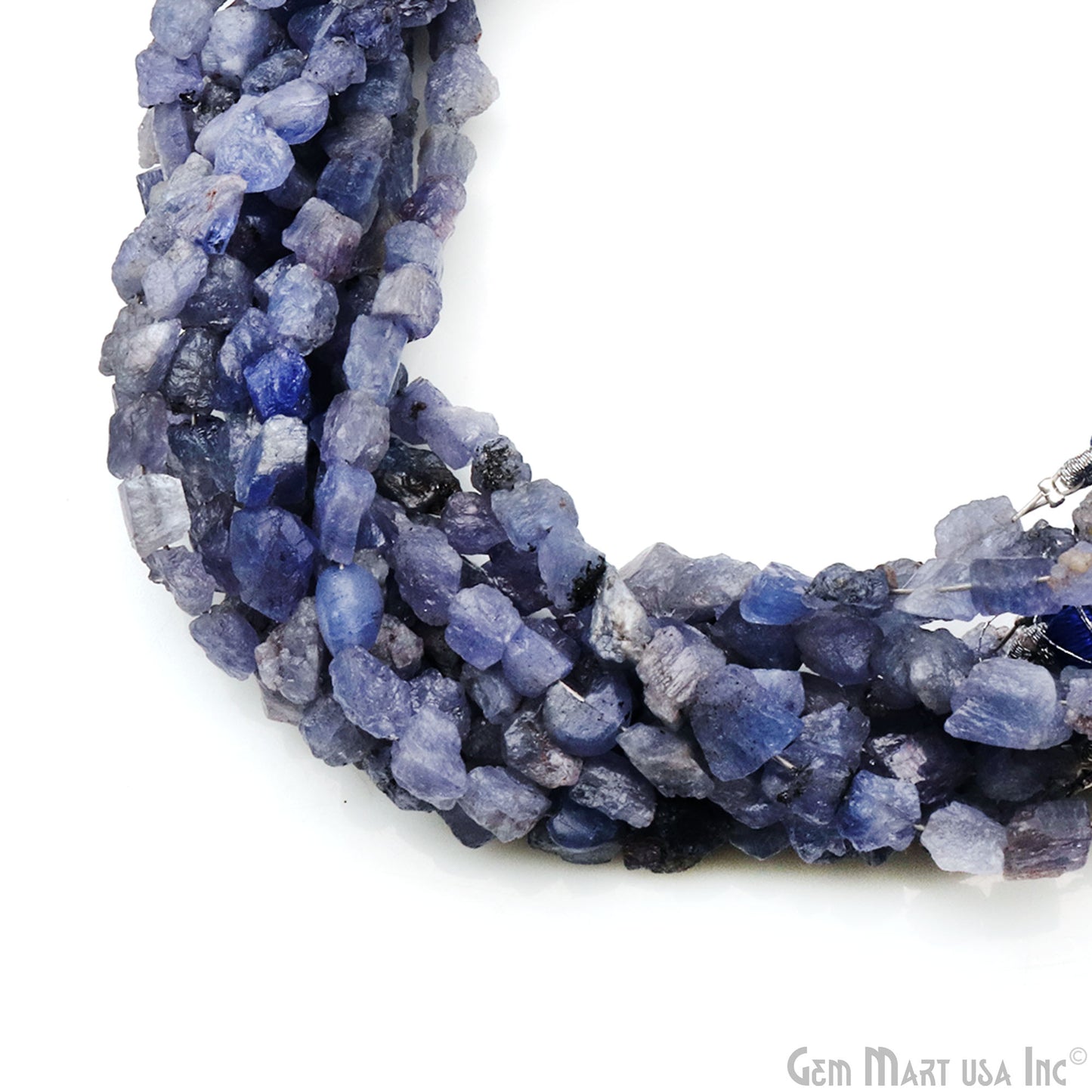 Tanzanite Rough Beads, 8 Inch Gemstone Strands, Drilled Strung Briolette Beads, Free Form, 7x5mm