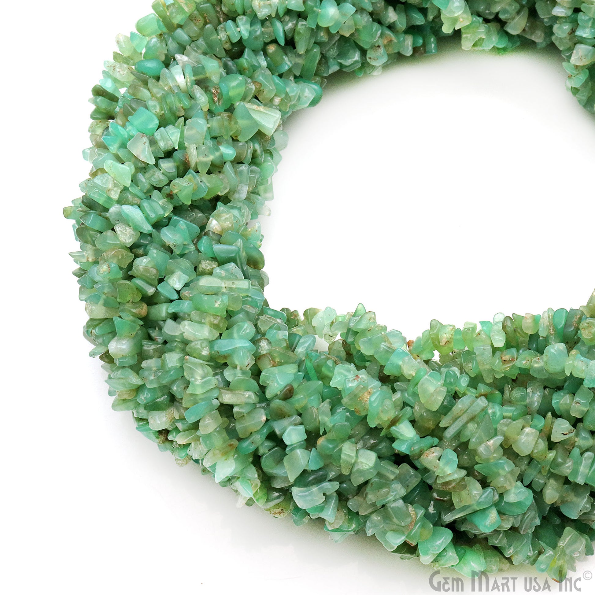 Single Strand 34 inches Chrysoprase Gemstones Chip Beads (754668961839)