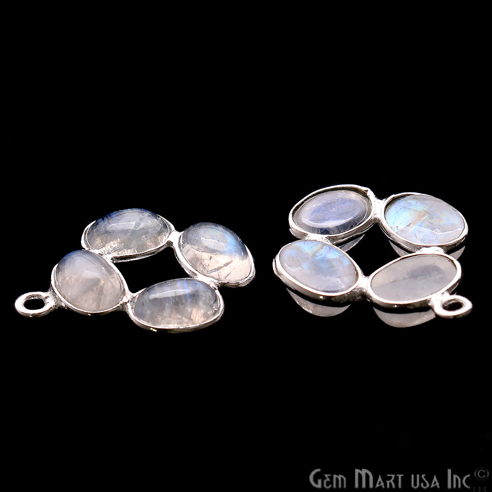 DIY Rainbow Moonstone 20x15mm Single Bail Chandelier Finding Component (Pick Your Metal) - GemMartUSA