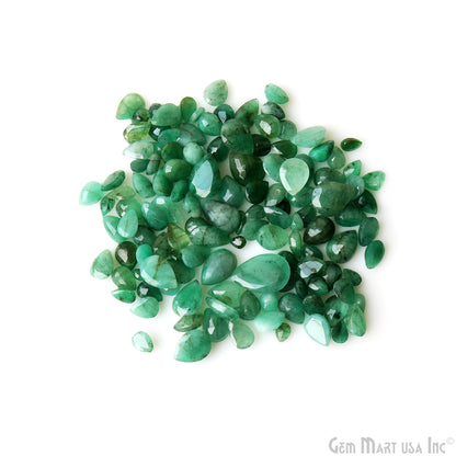 Emerald Pear Gemstone, 4-15mm, 99 Carats, 100% Natural Faceted Loose Gems, May Birthstone