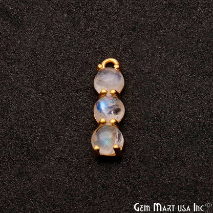 Rainbow Moonstone 22x6mm Prong Setting Gold Plated Component Connector - GemMartUSA