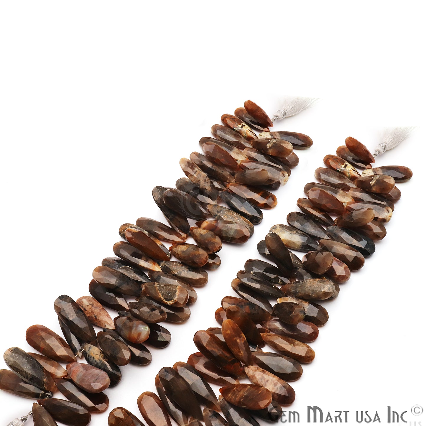 Black Tiger Eye Pears 29x10mm Crafting Beads Gemstone Strands 8INCH - GemMartUSA