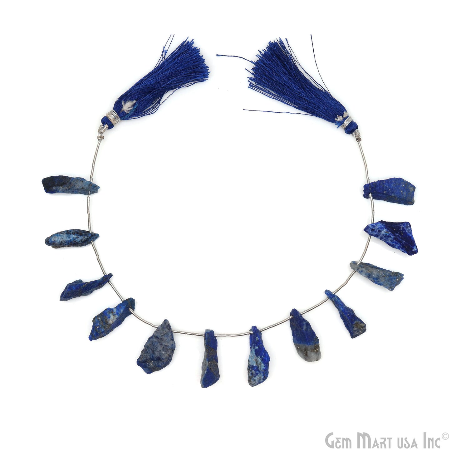 Lapis Rough Beads, 9.5 Inch Gemstone Strands, Drilled Strung Briolette Beads, Free Form, 12x20mm