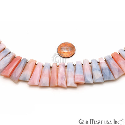 Pink Opal Freeform 27x11mm Crafting Beads Gemstone Briolette Strands 8 Inch - GemMartUSA