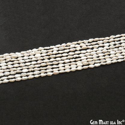 Pearl Rough Beads, 16 Inch Gemstone Strands, Drilled Strung Briolette Beads, Free Form, 2-3mm