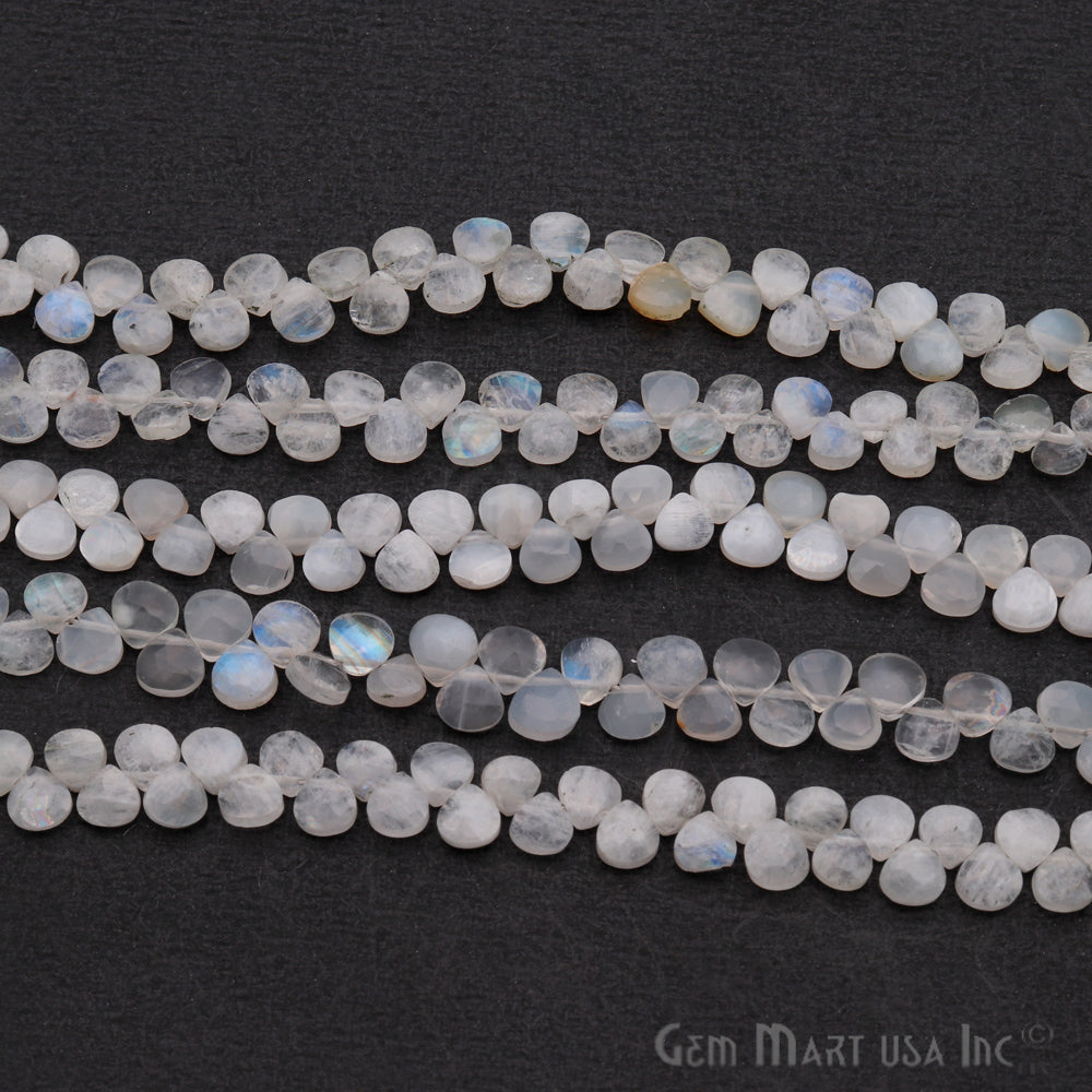 Rainbow Moonstone Heart Shape 5mm Waist Beads, Rondelle Beads - GemMartUSA