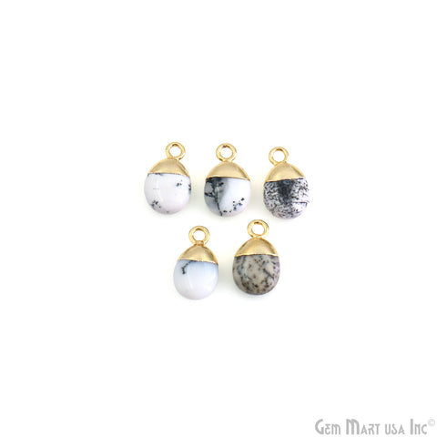 Drop Pendant Connector, DIY Frosted Tumbled Earring Charm, Single Bail Faceted Gem, Gold Electroplated Cap, 14x8mm