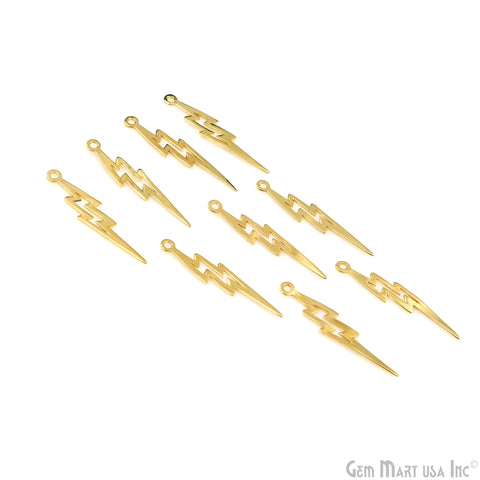 Thunderbolt Lightning Charm Laser Finding Gold Plated Charm For Bracelets & Pendants