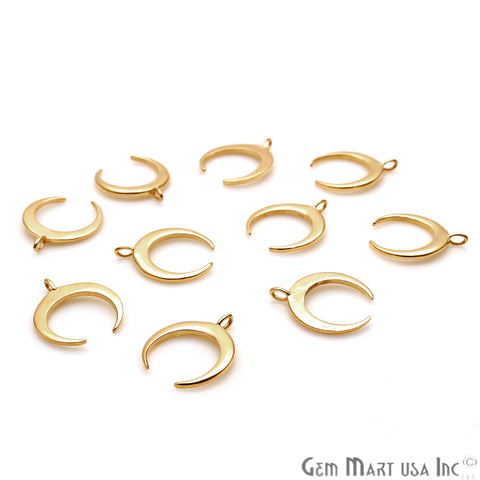 Horn Shape 24x3mm Gold Plated Finding Charm, DIY Jewelry - GemMartUSA