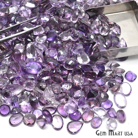 100Cts Big Size Wholesale Amethyst Mix Shape 20-10mm Loose Gemstones - GemMartUSA