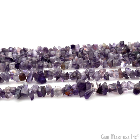 Amethyst Chip Beads, 34 Inch, Natural Chip Strands, Drilled Strung Nugget Beads, 3-7mm, Polished, GemMartUSA (CHAA-70004)