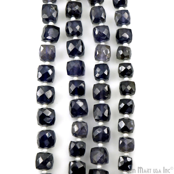 Iolite Cube Beads, 7...
