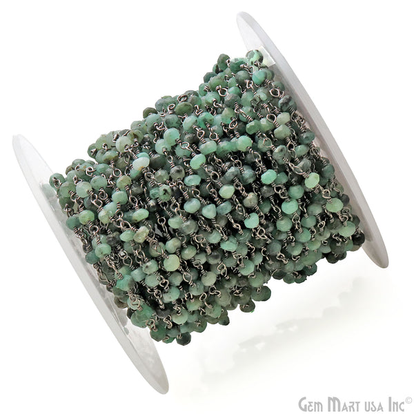 Emerald Faceted 3-3.5mm Oxidized...