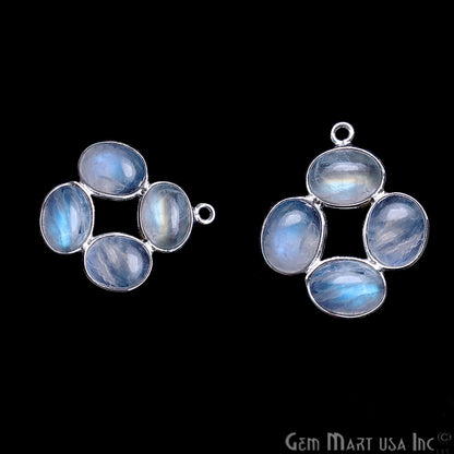 DIY Rainbow Moonstone 24x21mm Single Bail Chandelier Finding Component (Pick Your Metal) - GemMartUSA