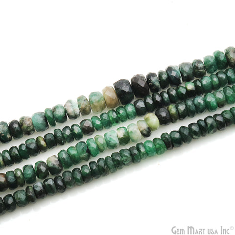 Emerald 6-7mm Gemstone Faceted Beads Rondelle Strand 13"