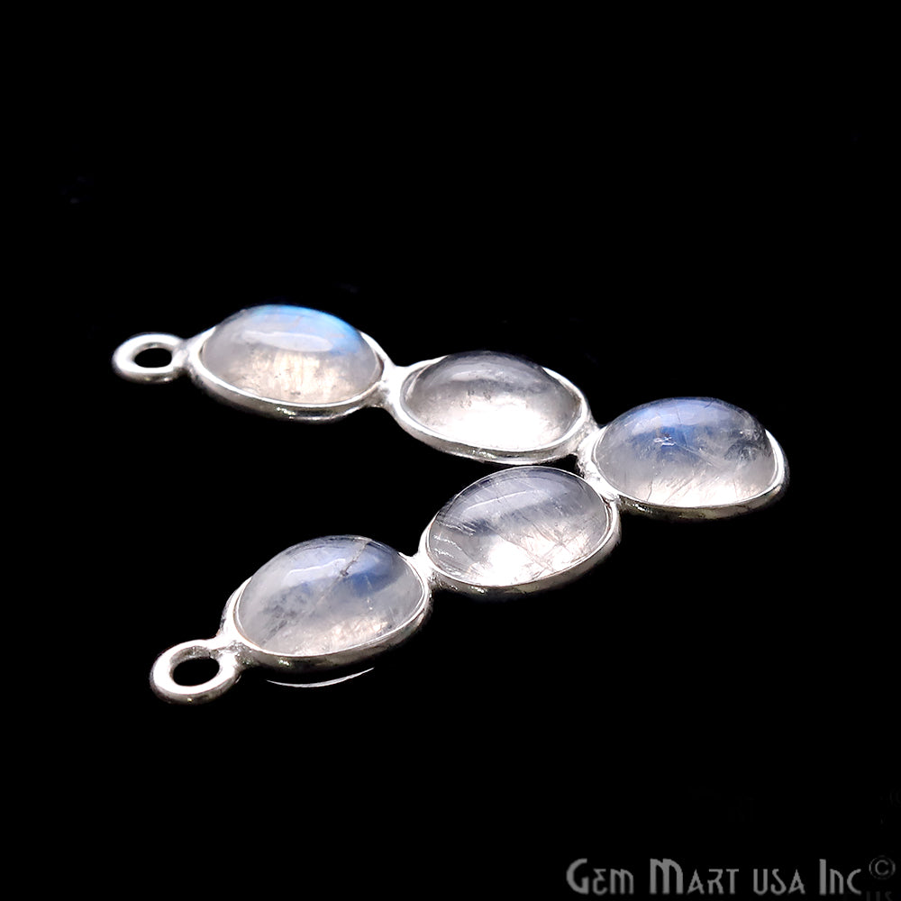 DIY Rainbow Moonstone 24x21mm Double Bail Chandelier Finding Component (Pick Your Metal) - GemMartUSA