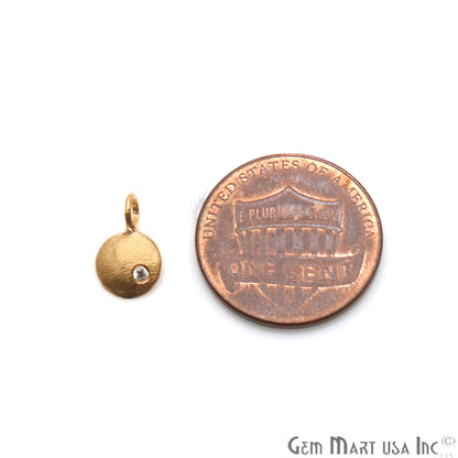 Round Shape 11x7mm Gold Plated Finding Charm, DIY Jewelry - GemMartUSA