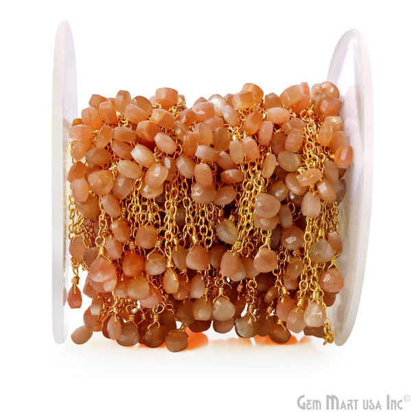 Peach Moonstone Heart 5mm...
